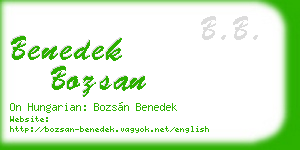 benedek bozsan business card